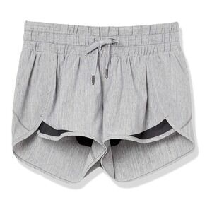 Core10 Athletic Fit Ruched Waistband Woven Gray Running Shorts